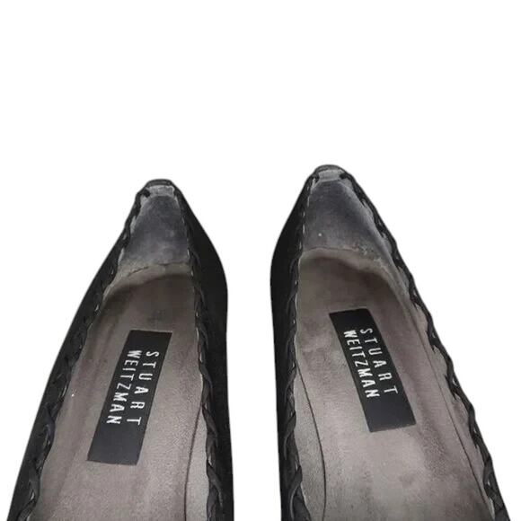 Stuart Weitzman Shoes Womens 8.5 Pumps Square Toe Block Heel Fashion Style Black - Picture 5 of 16